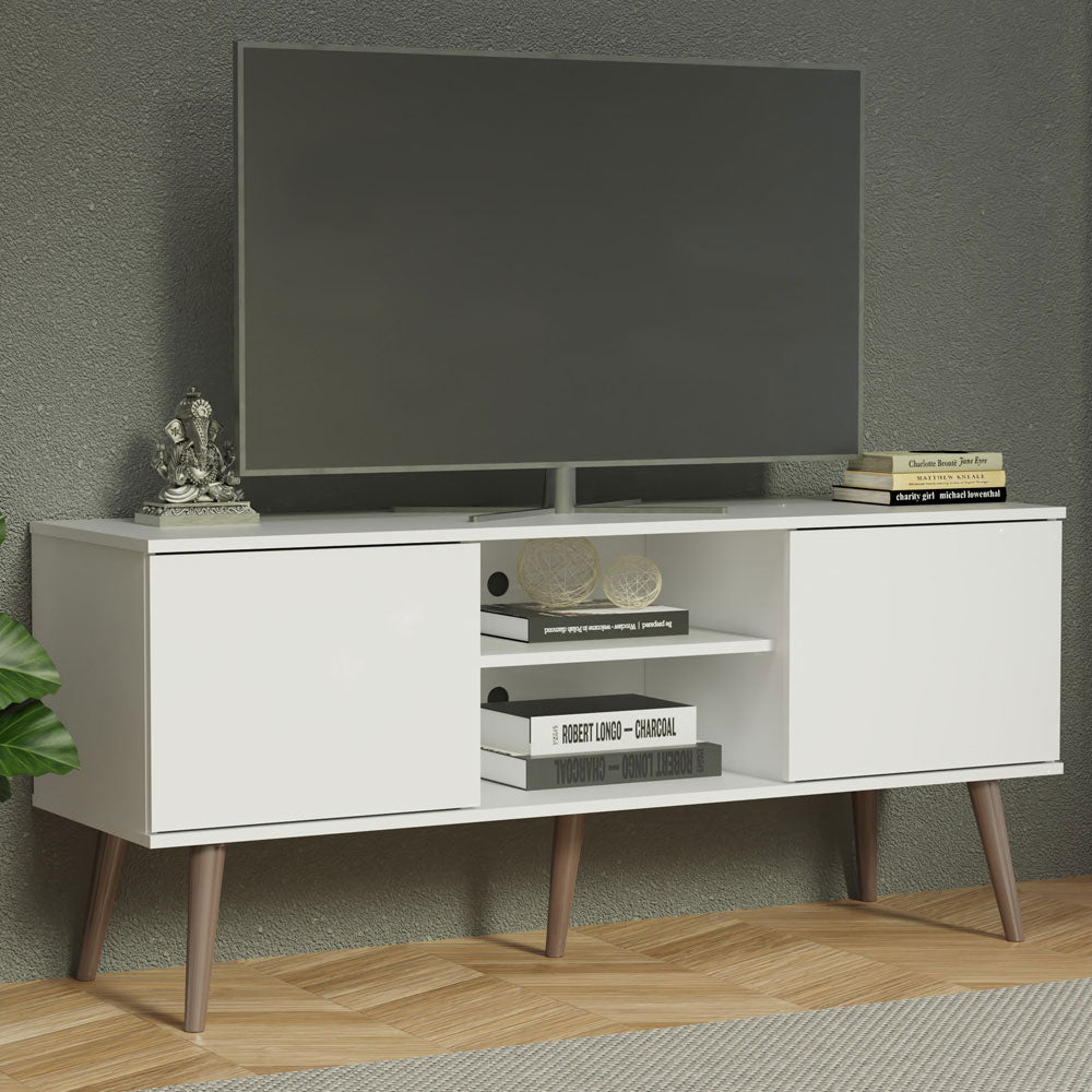 Madesa TV Stand Cabinet with 2 Doors and 2 Shelves, for TVs up to 55 I ...