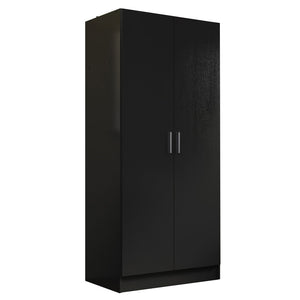 
                  
                    Load image into Gallery viewer, Madesa Wardrobe for Bedroom, Wardrobe Storage Cabinet with 2 Doors, 180H x 52D x 80L cm - Black
                  
                