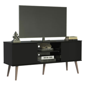 
                  
                    Load image into Gallery viewer, Madesa TV Stand Cabinet with 2 Doors and 2 Shelves, for TVs up to 55 Inches, Wood Entertainment Center, 60 H X 38 D X 138 L cm - Black
                  
                
