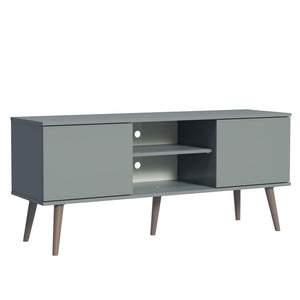 
                  
                    Load image into Gallery viewer, Madesa TV Stand Cabinet with 2 Doors and 2 Shelves, for TVs up to 55 Inches, Wood Entertainment Center, 60 H X 38 D X 138 L cm - Grey
                  
                