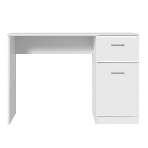 
                  
                    Load image into Gallery viewer, Madesa Compact Computer Desk with 1 Drawer and 1 Door, Study Table for Small Spaces, Wood, 77 H x 45 D x 110 L cm - White
                  
                