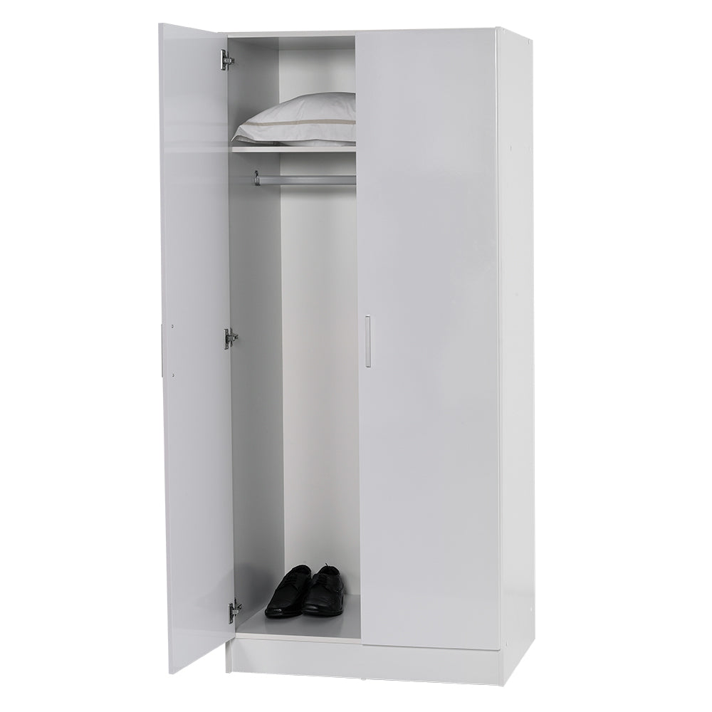 
                  
                    Load image into Gallery viewer, Madesa Wardrobe for Bedroom, Wardrobe Storage Cabinet with 2 Doors, 180H x 52D x 80L cm - White
                  
                