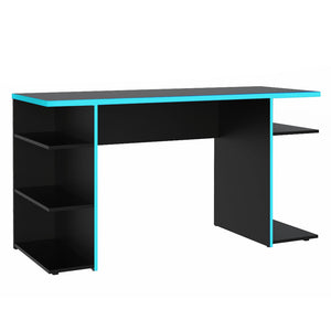 
                  
                    Load image into Gallery viewer, Madesa Gaming Computer Desk with 5 Shelves, Cable Management and Large Monitor Stand, Wood, 60 D x 136 W x 75 H cm - Black/Blue
                  
                