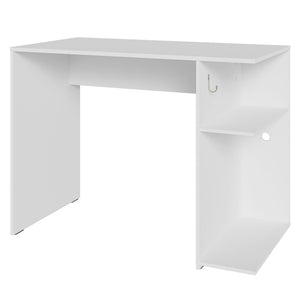 
                  
                    Load image into Gallery viewer, Madesa Compact Gaming Computer Desk with 2 Shelves, Cable Management and Large Monitor Stand, Wood, 54 D x 100 W x 75 H - White
                  
                