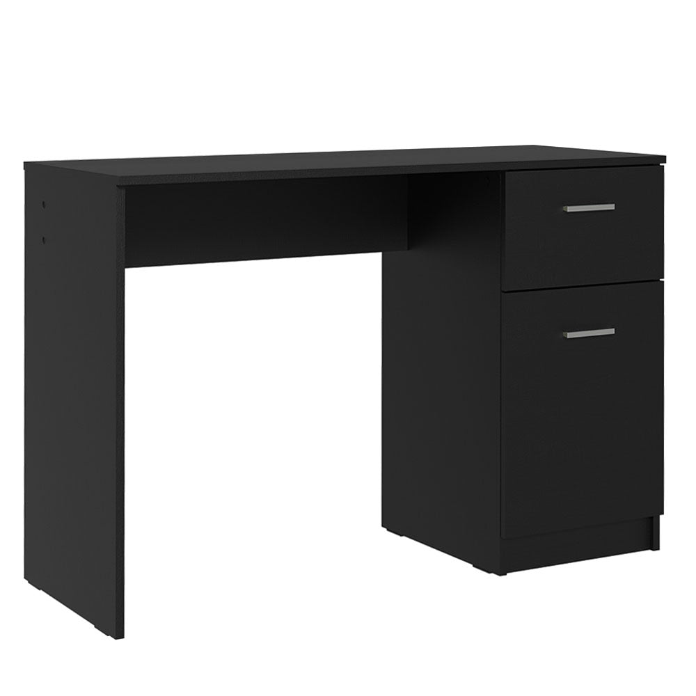 
                  
                    Load image into Gallery viewer, Madesa Compact Computer Desk with 1 Drawer and 1 Door, Study Table for Small Spaces, Wood, 77 H x 45 D x 110 L cm - Black
                  
                