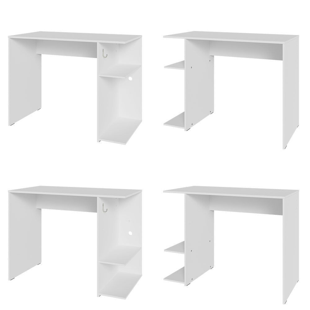 
                  
                    Load image into Gallery viewer, Madesa Compact Gaming Computer Desk with 2 Shelves, Cable Management and Large Monitor Stand, Wood, 54 D x 100 W x 75 H - White
                  
                