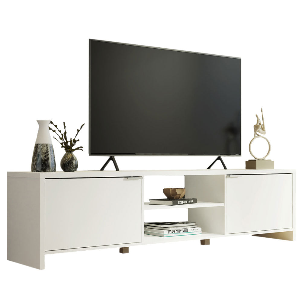 
                  
                    Load image into Gallery viewer, Madesa TV Stand Cabinet with Storage Space and Cable Management, TV Table Unit for TVs up to 80 Inches, Wooden, 48H x 38D x 180L - White
                  
                