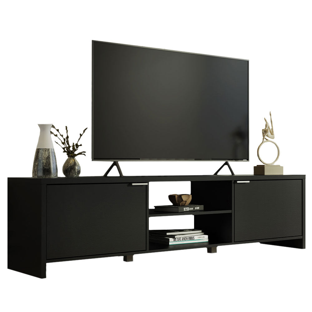 
                  
                    Load image into Gallery viewer, Madesa TV Stand Cabinet with Storage Space and Cable Management, TV Table Unit for TVs up to 80 Inches, Wooden, 48H x 38D x 180L - Black
                  
                