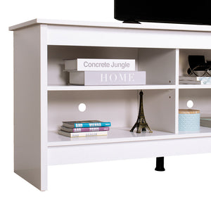 
                  
                    Load image into Gallery viewer, Madesa TV Stand Cabinet with 6 Shelves and Cable Management, TV Table Unit for TVs up to 75 Inches, Wood, 60 H x 36 D x 180 L - White
                  
                