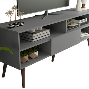 
                  
                    Load image into Gallery viewer, Madesa Modern TV Stand with 1 Door and 4 Shelves for TVs up to 65 Inches, Wood Entertainment Center, 60 H x 40 D x 150 W cm - Grey
                  
                