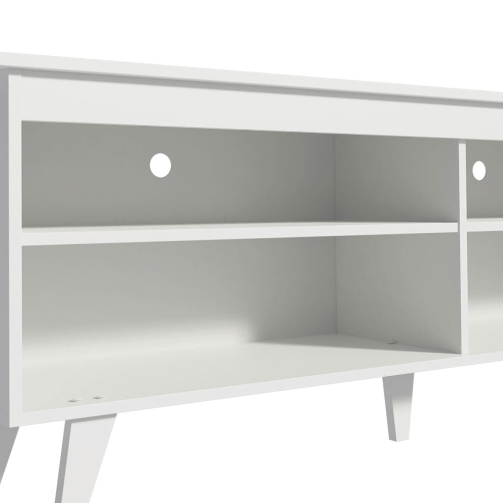 
                  
                    Load image into Gallery viewer, MADESA TV Stand with 4 Shelves and Cable management, TV Table Unit for TVs up to 65 Inches, Wood, 58 H x 38 D x 150 W cm - White
                  
                