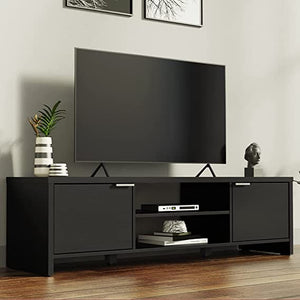 
                  
                    Load image into Gallery viewer, Madesa TV Stand Cabinet with Storage Space and Cable Management, TV Table Unit for TVs up to 65 Inches, Wooden, 40 H x 38 D x 145 L cm - Black
                  
                