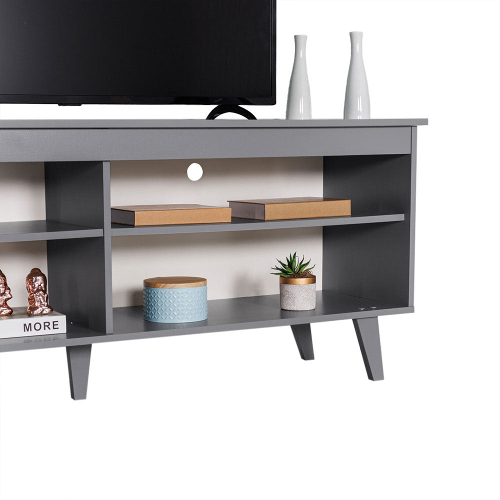 
                  
                    Load image into Gallery viewer, Madesa TV Stand Cabinet with 4 Shelves and Cable Management, TV Table Unit for TVs up to 55 Inches, Wooden, 58 H x 38 D x 136 L cm - Grey
                  
                